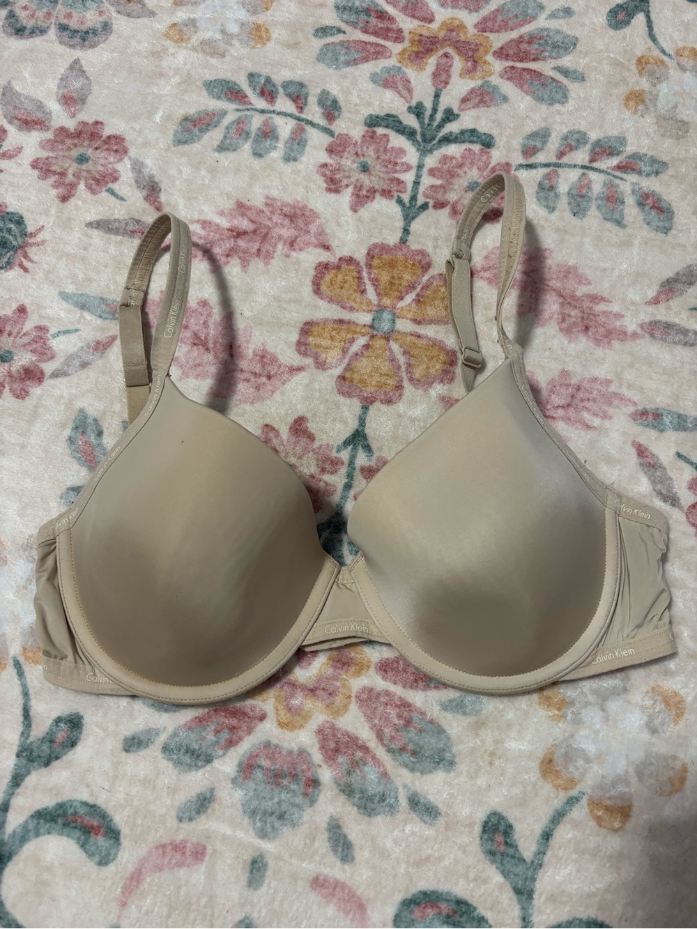 Calvin Klein Beige Nude Smooth T-Shirt Bra